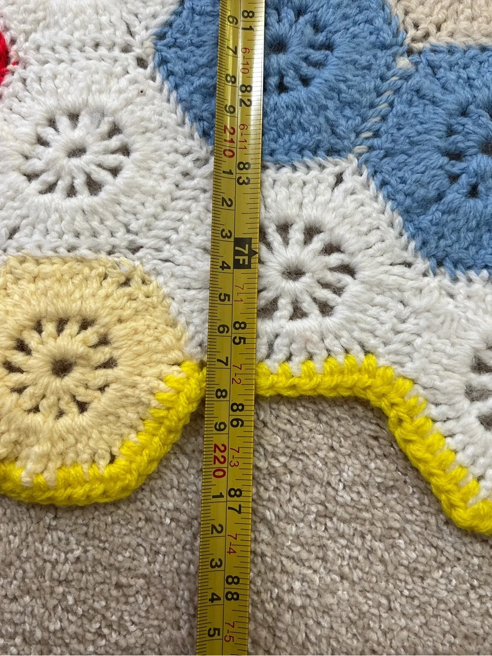 Granny Square Flower Garden Blanket Full Size Hexagon Edge